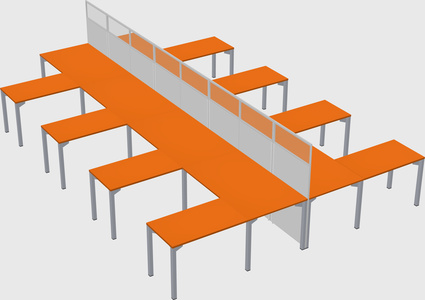 Shared l-shape cubicle
