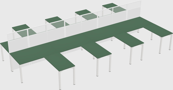 Shared l-shape cubicle