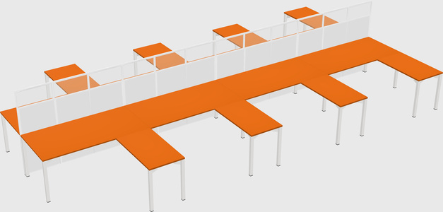 Shared l-shape cubicle