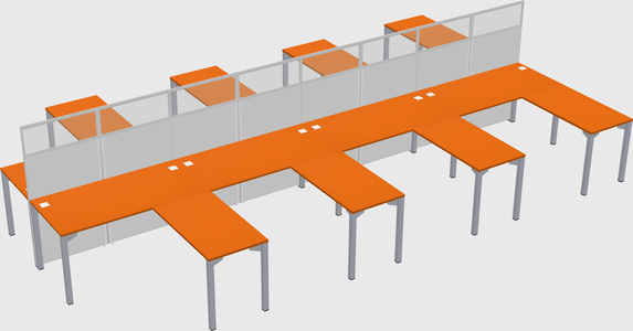 Shared l-shape cubicle