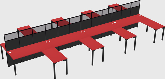 Shared l-shape cubicle