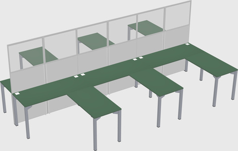 Shared l-shape cubicle