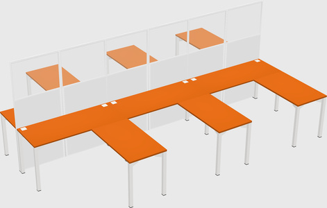 Shared l-shape cubicle