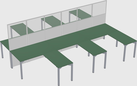 Shared l-shape cubicle