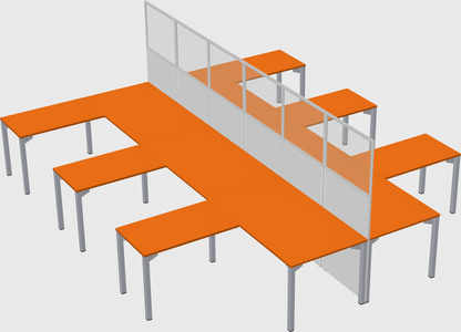 Shared l-shape cubicle
