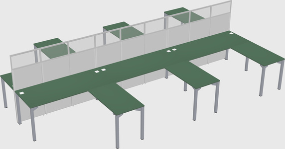 Shared l-shape cubicle
