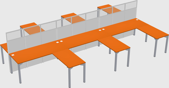 Shared l-shape cubicle