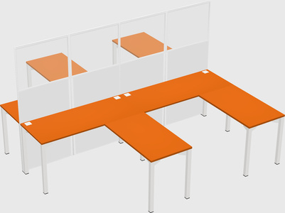 Shared l-shape cubicle