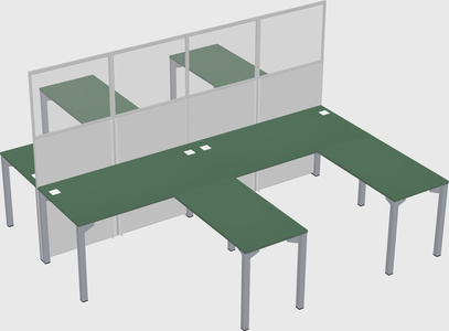 Shared l-shape cubicle