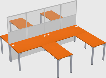 Shared l-shape cubicle