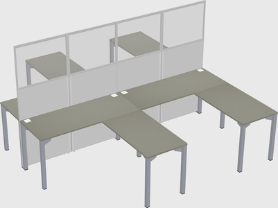 Shared l-shape cubicle