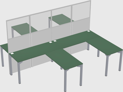 Shared l-shape cubicle