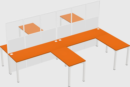 Shared l-shape cubicle