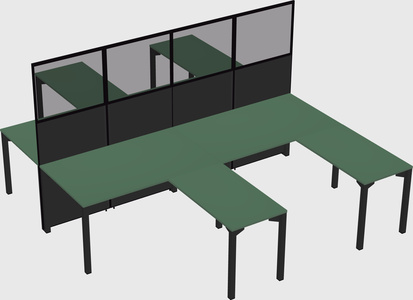 Shared l-shape cubicle