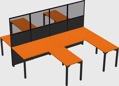 Shared l-shape cubicle