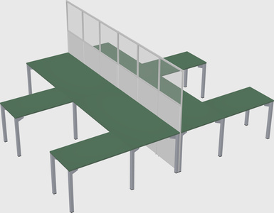 Shared l-shape cubicle