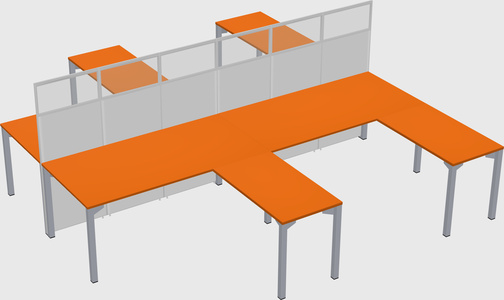 Shared l-shape cubicle