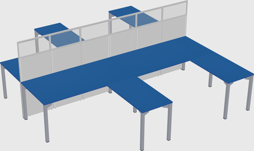 Shared l-shape cubicle