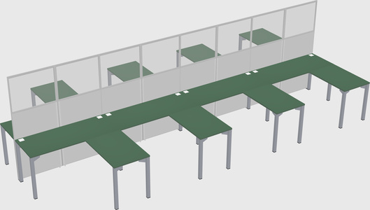 Shared l-shape cubicle