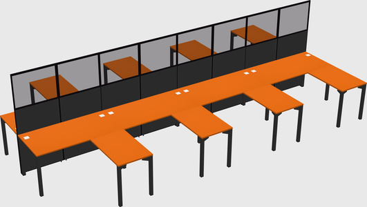 Shared l-shape cubicle