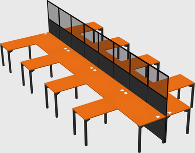 Shared l-shape cubicle