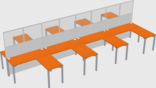 Shared l-shape cubicle