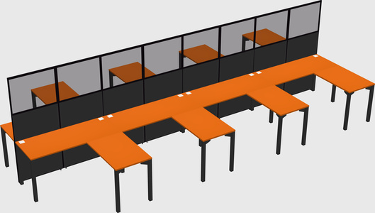 Shared l-shape cubicle
