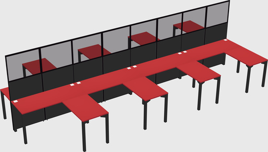 Shared l-shape cubicle