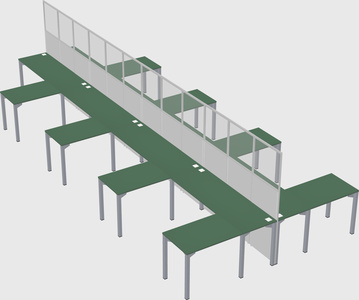Shared l-shape cubicle