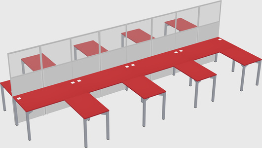 Shared l-shape cubicle