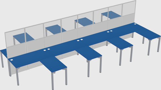 Shared l-shape cubicle