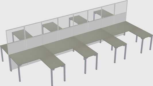 Shared l-shape cubicle