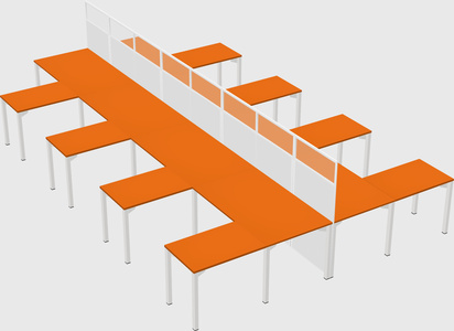 Shared l-shape cubicle