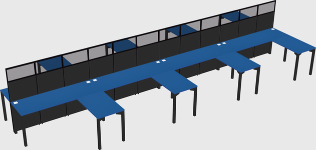 Shared l-shape cubicle