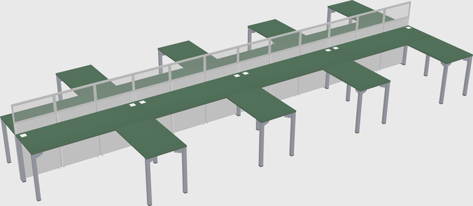 Shared l-shape cubicle