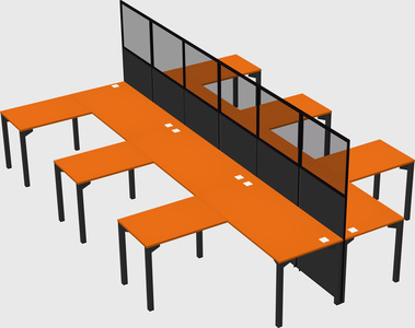 Shared l-shape cubicle
