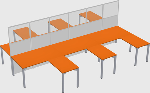 Shared l-shape cubicle