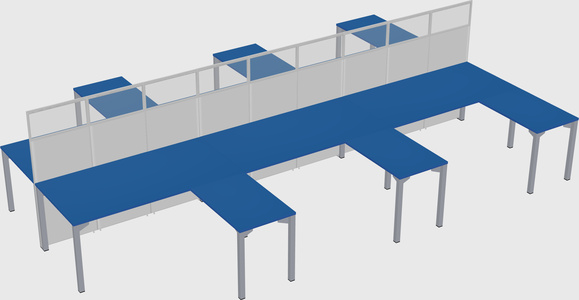 Shared l-shape cubicle