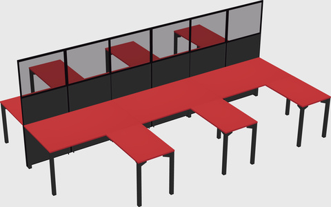 Shared l-shape cubicle
