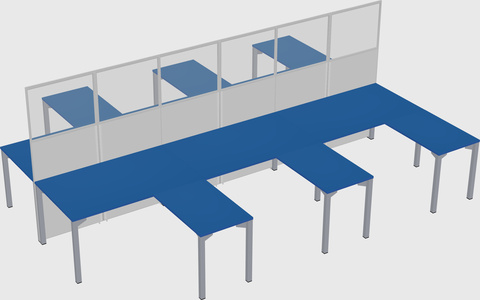 Shared l-shape cubicle