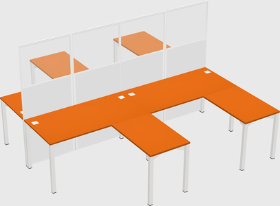 Shared l-shape cubicle