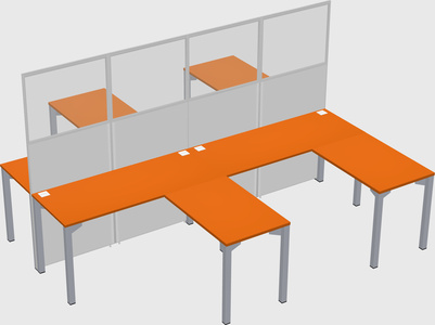 Shared l-shape cubicle