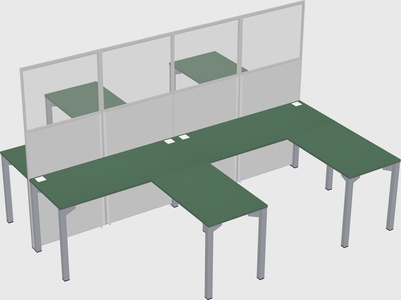 Shared l-shape cubicle