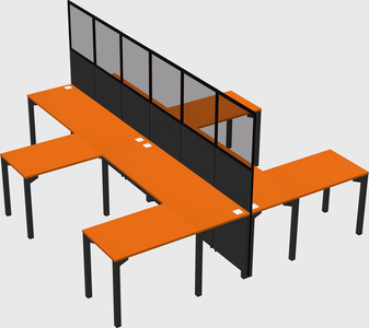 Shared l-shape cubicle