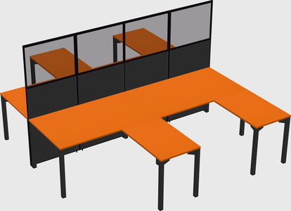 Shared l-shape cubicle