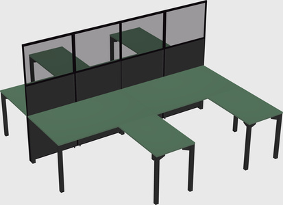 Shared l-shape cubicle
