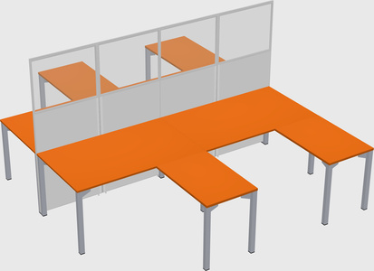 Shared l-shape cubicle