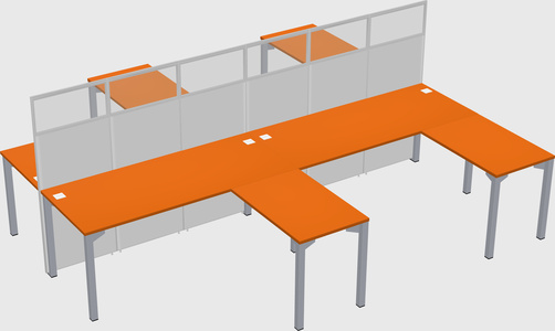 Shared l-shape cubicle