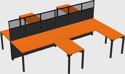 Shared l-shape cubicle