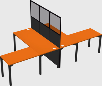 Shared l-shape cubicle